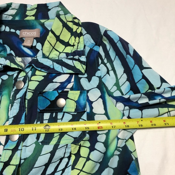 Chicos 0 jacket light weight 3/4 sleeve green - Picture 4 of 9